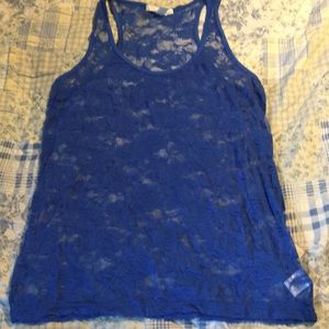 Sheer lace sleeveless top size L juniors